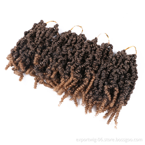10 inch Pre Twisted Spring Twist Crochet Hair Extension Curly Synthetic Braiding Hair Attachment Crochet Braids